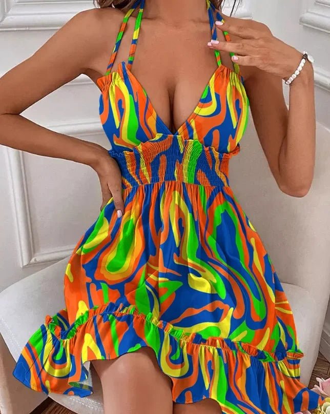 Robe sexy à col en V profond pour femmes, haut précieux, vêtements pour femmes, dos ouvert, déformable parallèle, robe populaire transfrontalière européenne et américaine - FATAONRobe sexy à col en V profond pour femmes, haut précieux, vêtements pour femmes, dos ouvert, déformable parallèle, robe populaire transfrontalière européenne et américaineMode FemmeFATAON