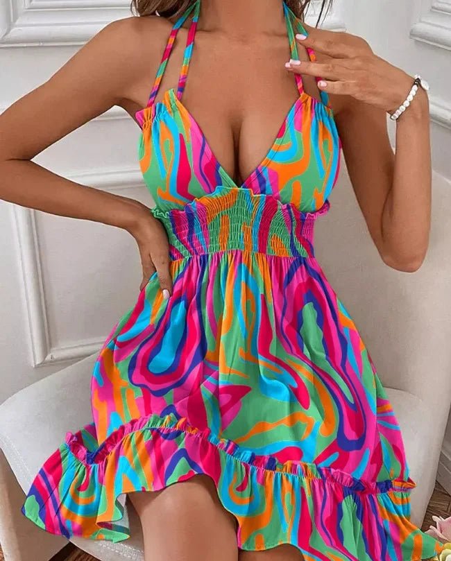 Robe sexy à col en V profond pour femmes, haut précieux, vêtements pour femmes, dos ouvert, déformable parallèle, robe populaire transfrontalière européenne et américaine - FATAONRobe sexy à col en V profond pour femmes, haut précieux, vêtements pour femmes, dos ouvert, déformable parallèle, robe populaire transfrontalière européenne et américaineMode FemmeFATAON