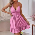 Robe sexy à col en V profond pour femmes, haut précieux, vêtements pour femmes, dos ouvert, déformable parallèle, robe populaire transfrontalière européenne et américaine - FATAONRobe sexy à col en V profond pour femmes, haut précieux, vêtements pour femmes, dos ouvert, déformable parallèle, robe populaire transfrontalière européenne et américaineMode FemmeFATAON