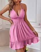 Robe sexy à col en V profond pour femmes, haut précieux, vêtements pour femmes, dos ouvert, déformable parallèle, robe populaire transfrontalière européenne et américaine - FATAONRobe sexy à col en V profond pour femmes, haut précieux, vêtements pour femmes, dos ouvert, déformable parallèle, robe populaire transfrontalière européenne et américaineMode FemmeFATAON