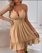 Robe sexy à col en V profond pour femmes, haut précieux, vêtements pour femmes, dos ouvert, déformable parallèle, robe populaire transfrontalière européenne et américaine - FATAONRobe sexy à col en V profond pour femmes, haut précieux, vêtements pour femmes, dos ouvert, déformable parallèle, robe populaire transfrontalière européenne et américaineMode FemmeFATAON