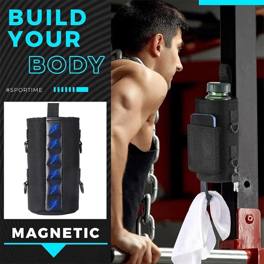 Sac de bouteille à bandoulière magnétique avec bandoulière, porte-bouteille d'eau, support de téléphone pour hommes et femmes, entraînement, Fitness, voyage en plein air - FATAONSac de bouteille à bandoulière magnétique avec bandoulière, porte-bouteille d'eau, support de téléphone pour hommes et femmes, entraînement, Fitness, voyage en plein airFitness & SportFATAON
