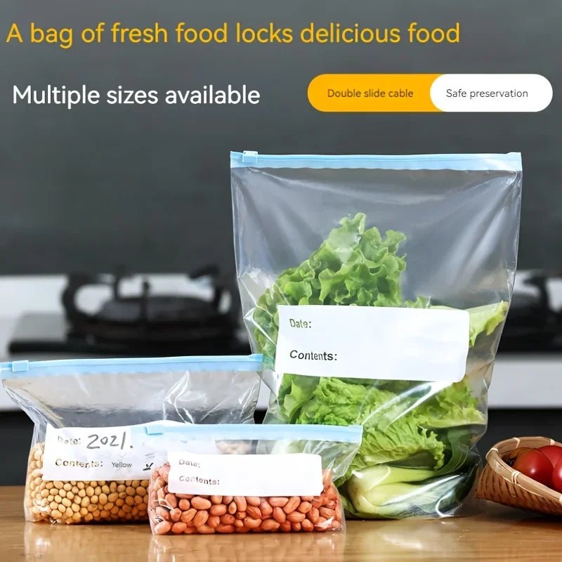 Sac de congélation en plastique réutilisable à fermeture éclair, sac à fermeture éclair debout, sac de congélation à fermeture éclair pour fruits et légumes, stockage des aliments dans la cuisine, 45 pièces - FATAONSac de congélation en plastique réutilisable à fermeture éclair, sac à fermeture éclair debout, sac de congélation à fermeture éclair pour fruits et légumes, stockage des aliments dans la cuisine, 45 piècesSolutions MaisonFATAON