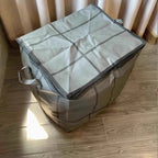 Sac de rangement en tissu de grande capacité avec fermeture éclair et poignées, pour couvertures, drap, vêtements et sous-vêtements, idéal pour la maison, panier à linge - FATAONSac de rangement en tissu de grande capacité avec fermeture éclair et poignées, pour couvertures, drap, vêtements et sous-vêtements, idéal pour la maison, panier à lingeSolutions MaisonFATAON