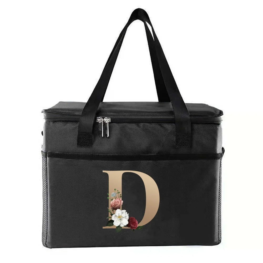 Sac thermique sacs à déjeuner portables sac isotherme alimentaire sacs à Bento impression or lettre série voyage pique-nique stockage sacs de glace - FATAONSac thermique sacs à déjeuner portables sac isotherme alimentaire sacs à Bento impression or lettre série voyage pique-nique stockage sacs de glaceMode FemmeFATAON