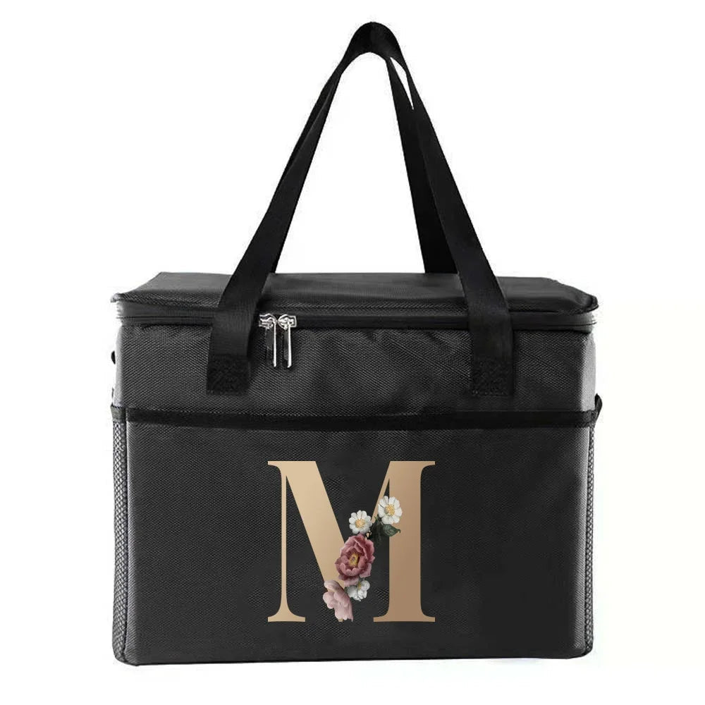 Sac thermique sacs à déjeuner portables sac isotherme alimentaire sacs à Bento impression or lettre série voyage pique-nique stockage sacs de glace - FATAONSac thermique sacs à déjeuner portables sac isotherme alimentaire sacs à Bento impression or lettre série voyage pique-nique stockage sacs de glaceMode FemmeFATAON