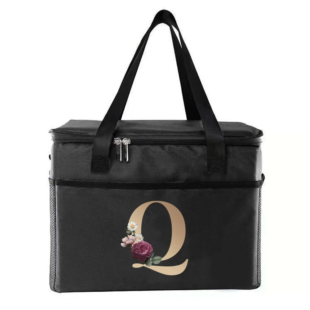 Sac thermique sacs à déjeuner portables sac isotherme alimentaire sacs à Bento impression or lettre série voyage pique-nique stockage sacs de glace - FATAONSac thermique sacs à déjeuner portables sac isotherme alimentaire sacs à Bento impression or lettre série voyage pique-nique stockage sacs de glaceMode FemmeFATAON