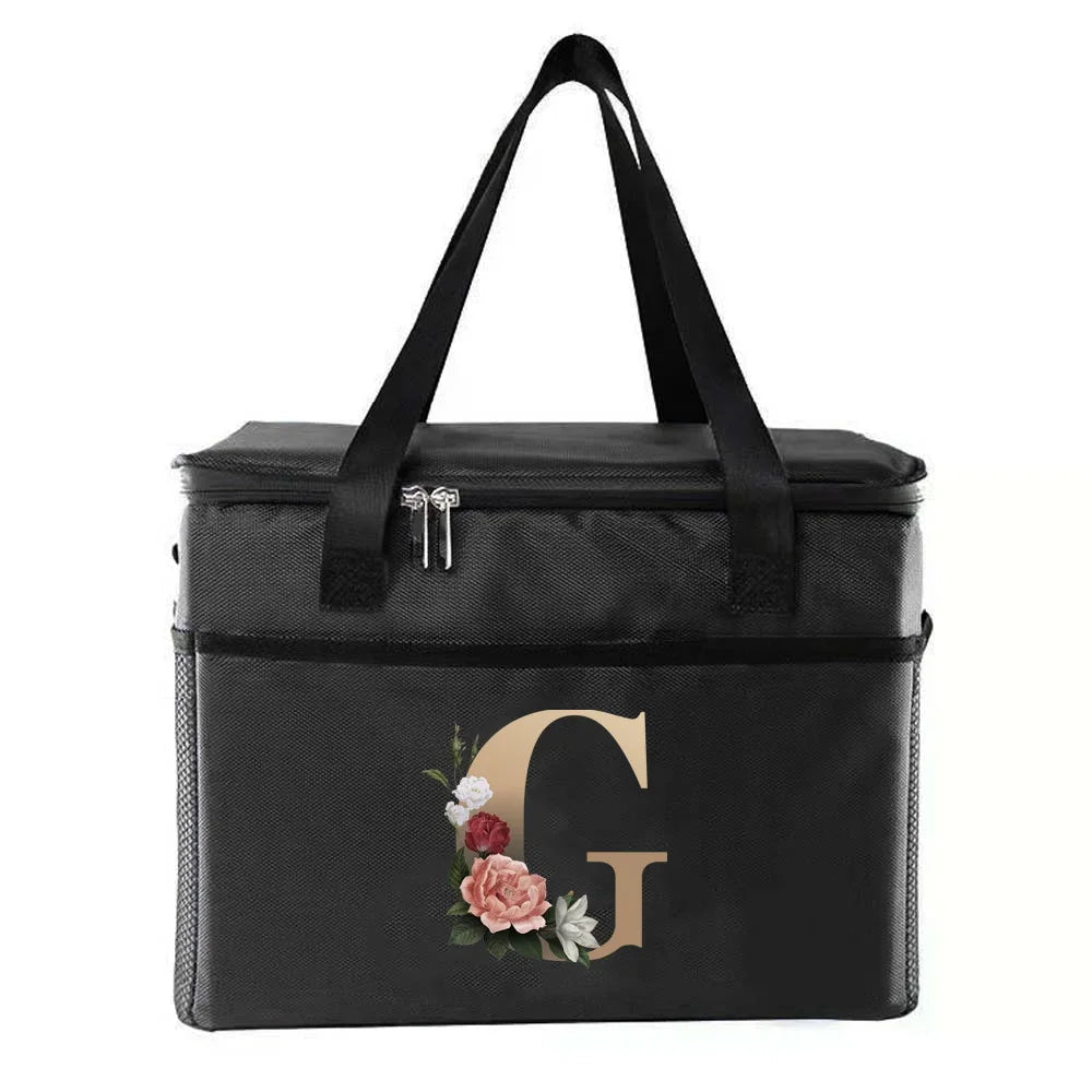 Sac thermique sacs à déjeuner portables sac isotherme alimentaire sacs à Bento impression or lettre série voyage pique-nique stockage sacs de glace - FATAONSac thermique sacs à déjeuner portables sac isotherme alimentaire sacs à Bento impression or lettre série voyage pique-nique stockage sacs de glaceMode FemmeFATAON