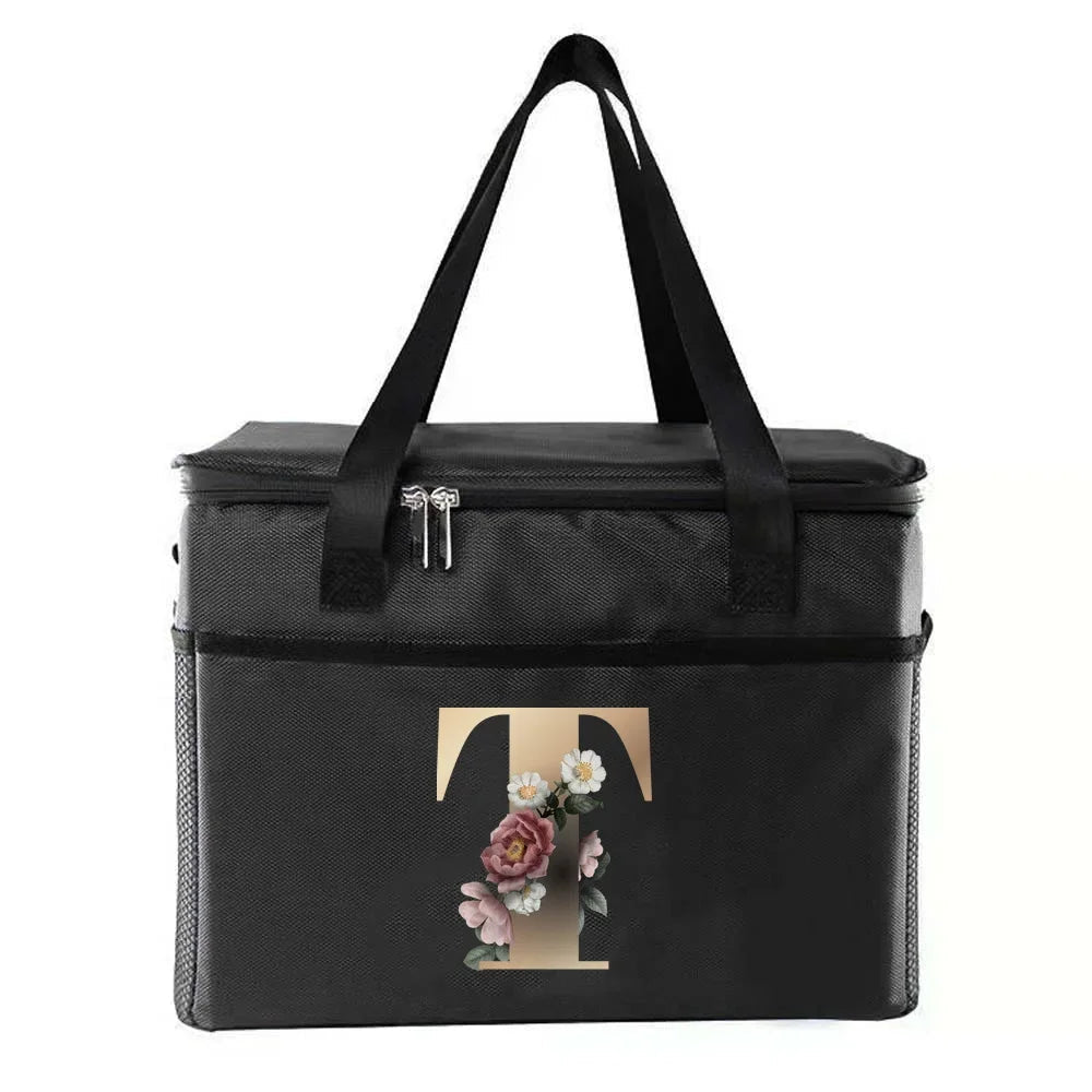 Sac thermique sacs à déjeuner portables sac isotherme alimentaire sacs à Bento impression or lettre série voyage pique-nique stockage sacs de glace - FATAONSac thermique sacs à déjeuner portables sac isotherme alimentaire sacs à Bento impression or lettre série voyage pique-nique stockage sacs de glaceMode FemmeFATAON