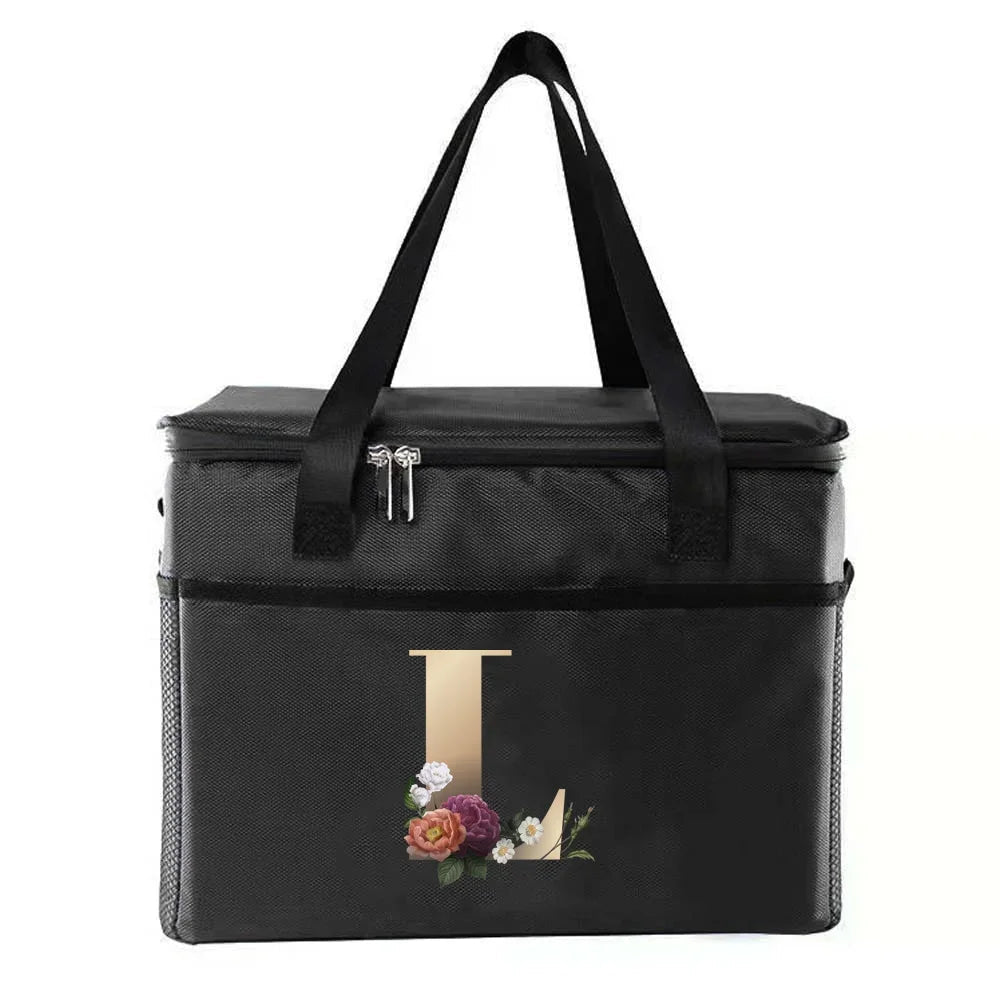 Sac thermique sacs à déjeuner portables sac isotherme alimentaire sacs à Bento impression or lettre série voyage pique-nique stockage sacs de glace - FATAONSac thermique sacs à déjeuner portables sac isotherme alimentaire sacs à Bento impression or lettre série voyage pique-nique stockage sacs de glaceMode FemmeFATAON