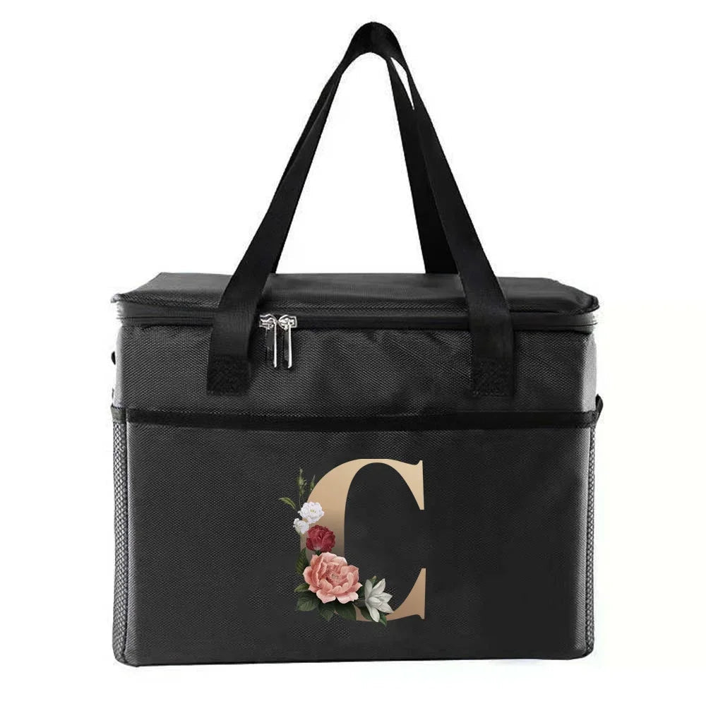 Sac thermique sacs à déjeuner portables sac isotherme alimentaire sacs à Bento impression or lettre série voyage pique-nique stockage sacs de glace - FATAONSac thermique sacs à déjeuner portables sac isotherme alimentaire sacs à Bento impression or lettre série voyage pique-nique stockage sacs de glaceMode FemmeFATAON