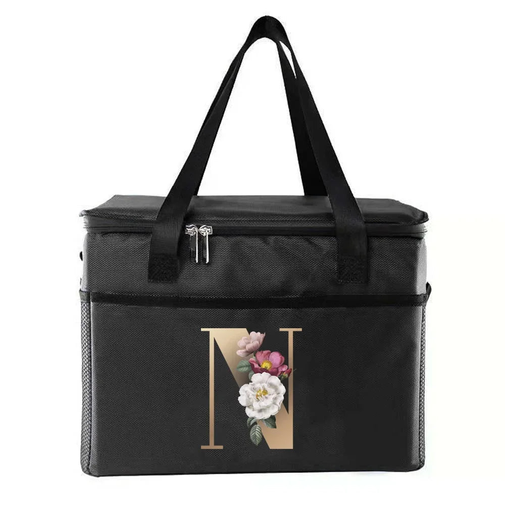 Sac thermique sacs à déjeuner portables sac isotherme alimentaire sacs à Bento impression or lettre série voyage pique-nique stockage sacs de glace - FATAONSac thermique sacs à déjeuner portables sac isotherme alimentaire sacs à Bento impression or lettre série voyage pique-nique stockage sacs de glaceMode FemmeFATAON