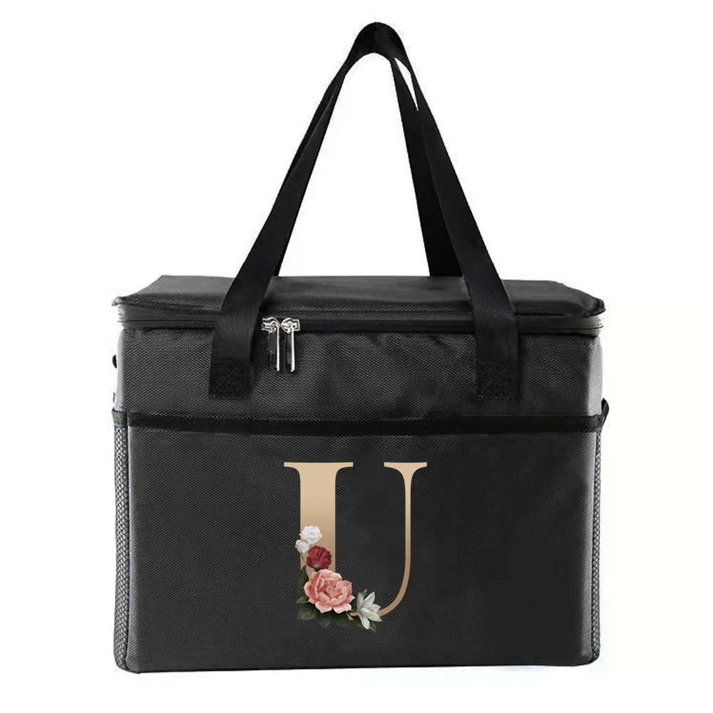 Sac thermique sacs à déjeuner portables sac isotherme alimentaire sacs à Bento impression or lettre série voyage pique-nique stockage sacs de glace - FATAONSac thermique sacs à déjeuner portables sac isotherme alimentaire sacs à Bento impression or lettre série voyage pique-nique stockage sacs de glaceMode FemmeFATAON