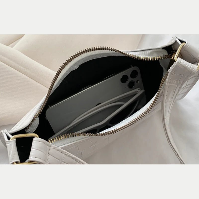 Sacs en cuir PU pour femmes, sac à main à motif d'alligator, petit sac messager sous les bras - FATAONSacs en cuir PU pour femmes, sac à main à motif d'alligator, petit sac messager sous les brasMode FemmeFATAON