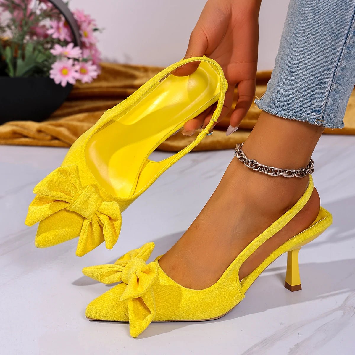Sandales à talons aiguilles enveloppés avec nœud d'été pour femmes, bout pointu, bouche peu profonde, pied antidérapant, résistant à l'usure, talons hauts - FATAONSandales à talons aiguilles enveloppés avec nœud d'été pour femmes, bout pointu, bouche peu profonde, pied antidérapant, résistant à l'usure, talons hautsMode FemmeFATAON