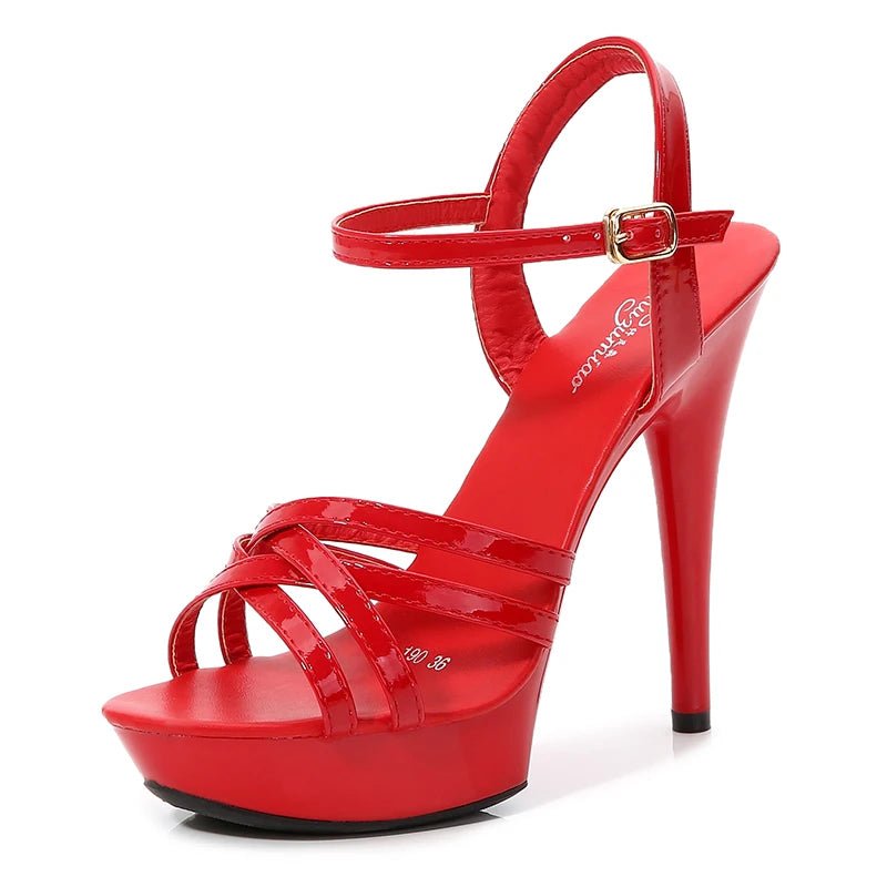 Sandales à talons hauts femmes 2026 nouvelle mode d'été 13 cm filet sauvage rouge sexy talons hauts talons fins montrer chaussures pôle danse striptease - FATAONSandales à talons hauts femmes 2026 nouvelle mode d'été 13 cm filet sauvage rouge sexy talons hauts talons fins montrer chaussures pôle danse stripteaseMode FemmeFATAON