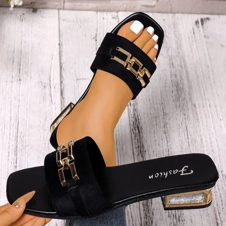 Sandales décontractées pour femmes printemps et été, sandales unisexes à la mode avec boucle en métal bohème, chaussures de plage, sandales polyvalentes à talons chaton, vacances, fêtes, vêtements de travail quotidi - FATAONSandales décontractées pour femmes printemps et été, sandales unisexes à la mode avec boucle en métal bohème, chaussures de plage, sandales polyvalentes à talons chaton, vacances, fêtes, vêtements de travail quotidiMode FemmeFATAON