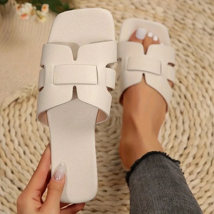 Sandales plates pour femmes, pantoufles à enfiler à la mode d'été, conception à bout carré et bout ouvert, adaptées à un usage quotidien, chaussures pour maman, cadeau de fête des mères - FATAONSandales plates pour femmes, pantoufles à enfiler à la mode d'été, conception à bout carré et bout ouvert, adaptées à un usage quotidien, chaussures pour maman, cadeau de fête des mèresMode FemmeFATAON