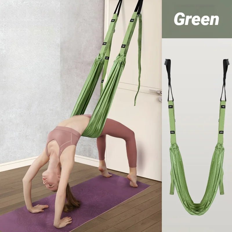 Sangle de Yoga aérienne réglable, corde de traction pour femmes, hamac extensible, fentes de jambes, entraîneur, ceinture de gymnastique, balançoire, étirement, Fitness - FATAONSangle de Yoga aérienne réglable, corde de traction pour femmes, hamac extensible, fentes de jambes, entraîneur, ceinture de gymnastique, balançoire, étirement, FitnessFitness & SportFATAON