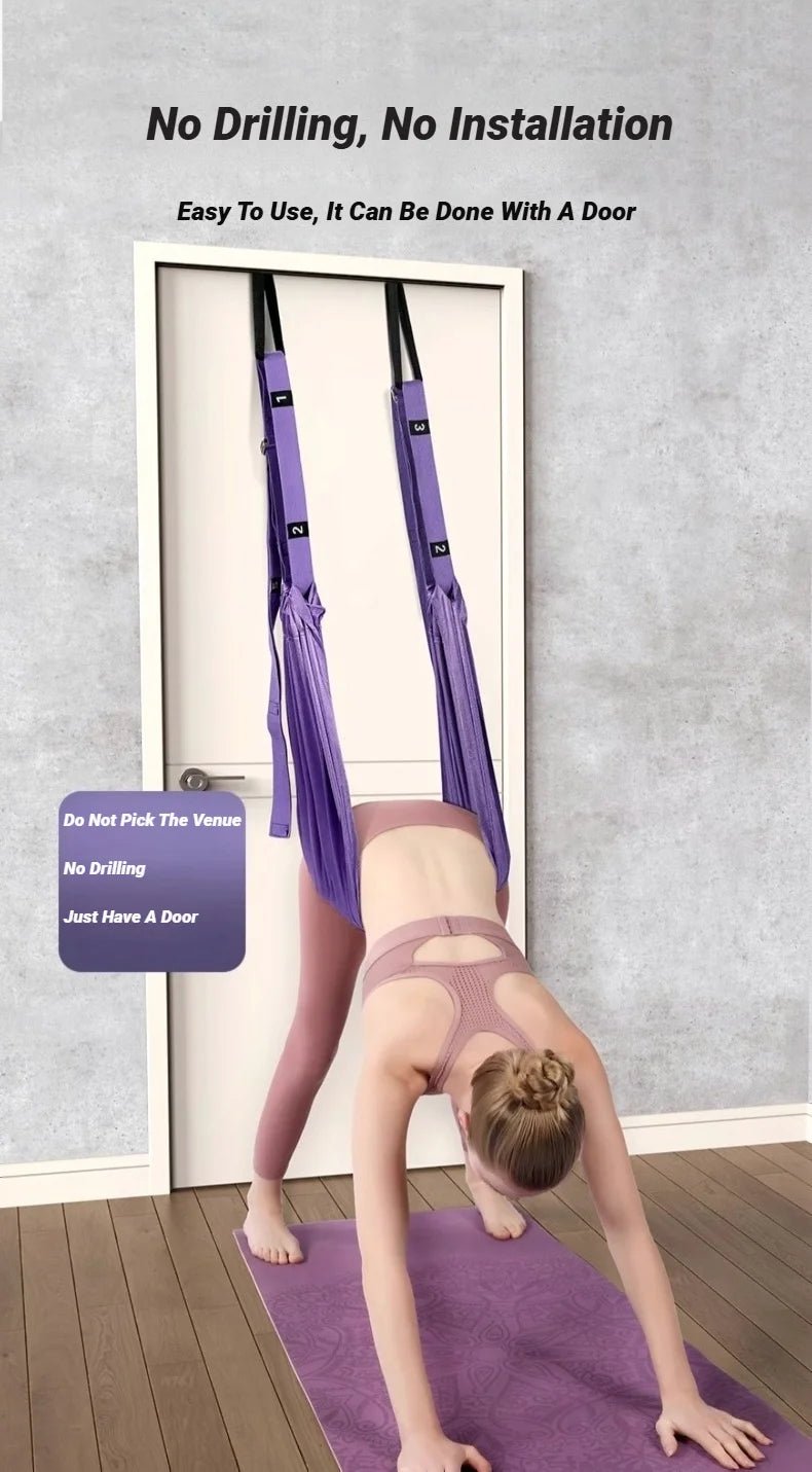 Sangle de Yoga aérienne réglable, corde de traction pour femmes, hamac extensible, fentes de jambes, entraîneur, ceinture de gymnastique, balançoire, étirement, Fitness - FATAONSangle de Yoga aérienne réglable, corde de traction pour femmes, hamac extensible, fentes de jambes, entraîneur, ceinture de gymnastique, balançoire, étirement, FitnessFitness & SportFATAON