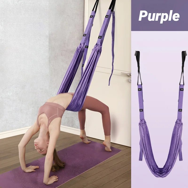 Sangle de Yoga aérienne réglable, corde de traction pour femmes, hamac extensible, fentes de jambes, entraîneur, ceinture de gymnastique, balançoire, étirement, Fitness - FATAONSangle de Yoga aérienne réglable, corde de traction pour femmes, hamac extensible, fentes de jambes, entraîneur, ceinture de gymnastique, balançoire, étirement, FitnessFitness & SportFATAON