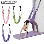 Sangle de Yoga aérienne réglable, corde de traction pour femmes, hamac extensible, fentes de jambes, entraîneur, ceinture de gymnastique, balançoire, étirement, Fitness - FATAONSangle de Yoga aérienne réglable, corde de traction pour femmes, hamac extensible, fentes de jambes, entraîneur, ceinture de gymnastique, balançoire, étirement, FitnessFitness & SportFATAON