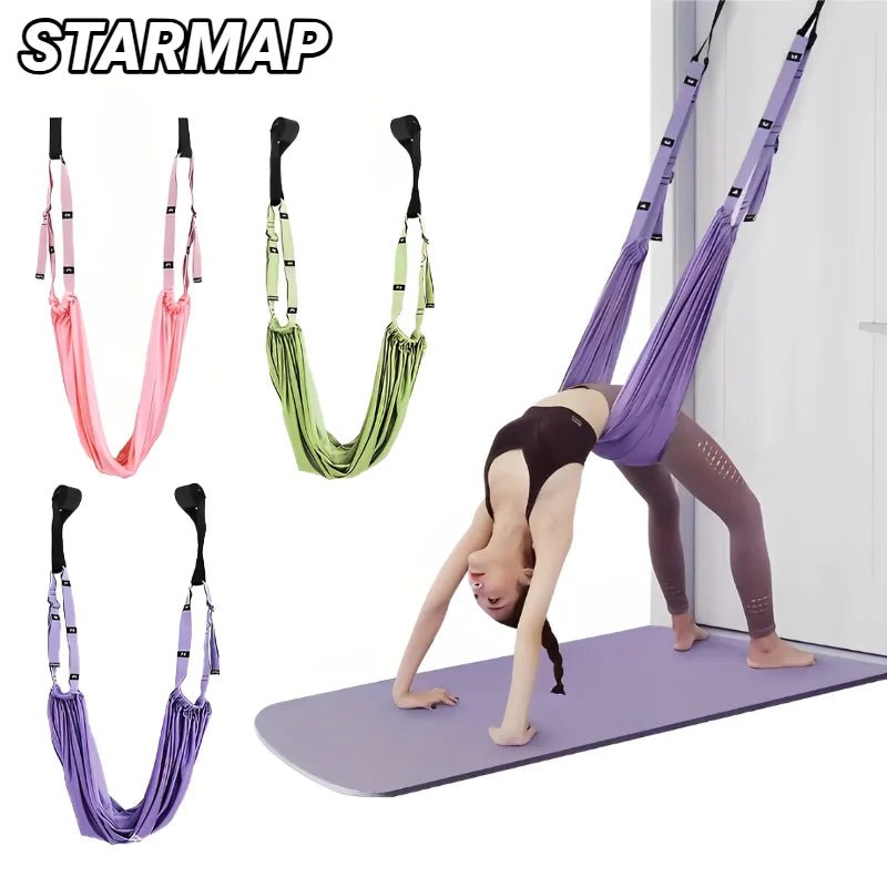 Sangle de Yoga aérienne réglable, corde de traction pour femmes, hamac extensible, fentes de jambes, entraîneur, ceinture de gymnastique, balançoire, étirement, Fitness - FATAONSangle de Yoga aérienne réglable, corde de traction pour femmes, hamac extensible, fentes de jambes, entraîneur, ceinture de gymnastique, balançoire, étirement, FitnessFitness & SportFATAON