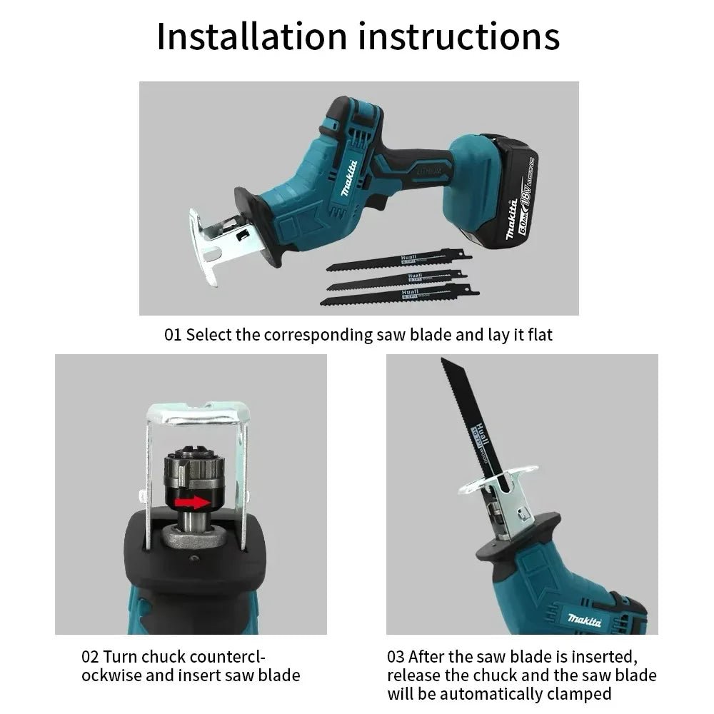 Scie sauteuse sans fil Makita 18V ML-505, scie à chaîne électrique, outil électrique portable pour la coupe du bois, du métal et des tuyaux - FATAONScie sauteuse sans fil Makita 18V ML-505, scie à chaîne électrique, outil électrique portable pour la coupe du bois, du métal et des tuyauxOutils & PerfomancePerformanceFATAON