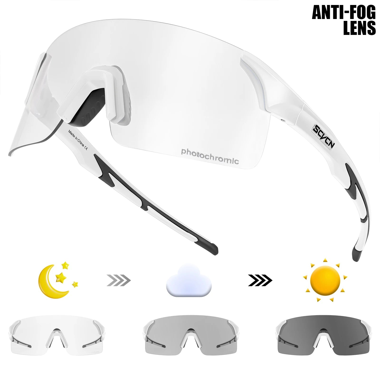 SCVCN extérieur Anti-buée photochromique lunettes de soleil hommes route Anti-buée cyclisme lunettes vélo femmes vélo vtt UV400 lunettes de sport - FATAONSCVCN extérieur Anti-buée photochromique lunettes de soleil hommes route Anti-buée cyclisme lunettes vélo femmes vélo vtt UV400 lunettes de sportMode HommeFATAON