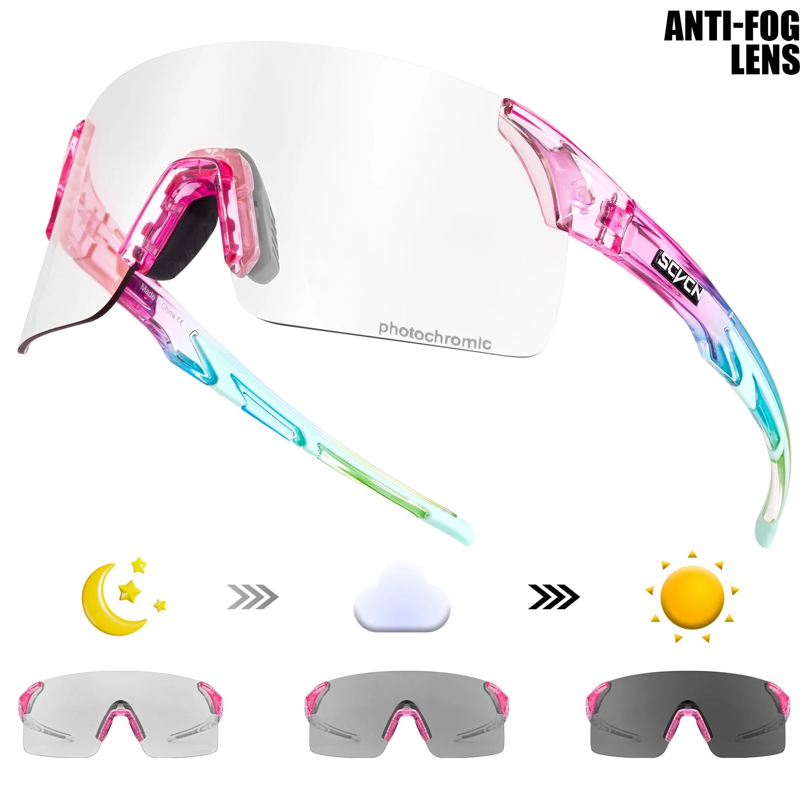 SCVCN extérieur Anti-buée photochromique lunettes de soleil hommes route Anti-buée cyclisme lunettes vélo femmes vélo vtt UV400 lunettes de sport - FATAONSCVCN extérieur Anti-buée photochromique lunettes de soleil hommes route Anti-buée cyclisme lunettes vélo femmes vélo vtt UV400 lunettes de sportMode HommeFATAON