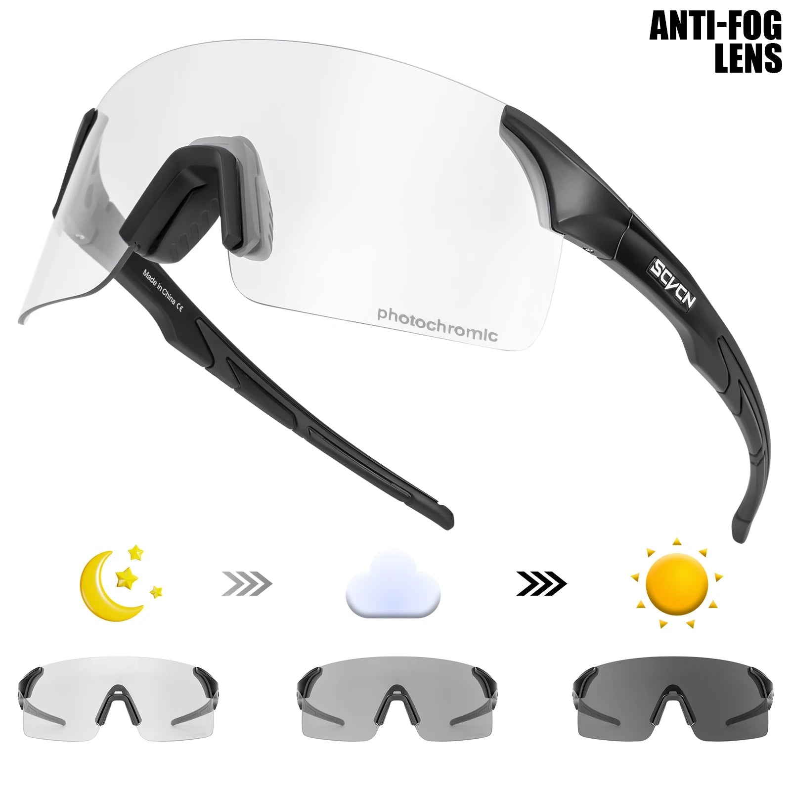 SCVCN extérieur Anti-buée photochromique lunettes de soleil hommes route Anti-buée cyclisme lunettes vélo femmes vélo vtt UV400 lunettes de sport - FATAONSCVCN extérieur Anti-buée photochromique lunettes de soleil hommes route Anti-buée cyclisme lunettes vélo femmes vélo vtt UV400 lunettes de sportMode HommeFATAON