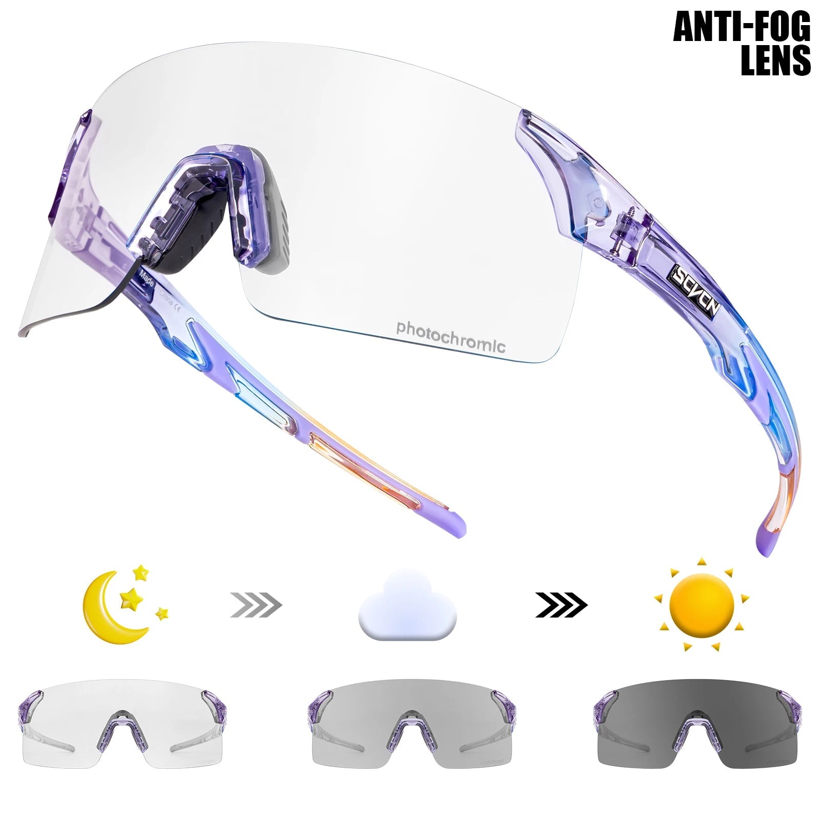 SCVCN extérieur Anti-buée photochromique lunettes de soleil hommes route Anti-buée cyclisme lunettes vélo femmes vélo vtt UV400 lunettes de sport - FATAONSCVCN extérieur Anti-buée photochromique lunettes de soleil hommes route Anti-buée cyclisme lunettes vélo femmes vélo vtt UV400 lunettes de sportMode HommeFATAON