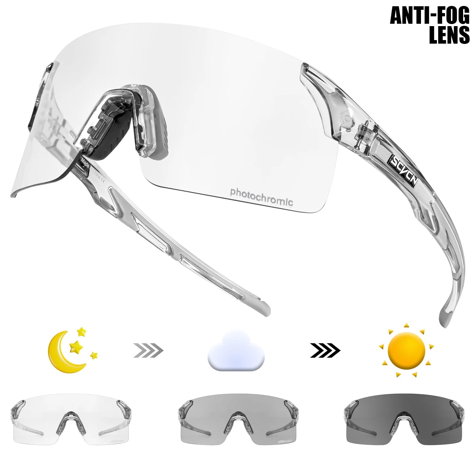 SCVCN extérieur Anti-buée photochromique lunettes de soleil hommes route Anti-buée cyclisme lunettes vélo femmes vélo vtt UV400 lunettes de sport - FATAONSCVCN extérieur Anti-buée photochromique lunettes de soleil hommes route Anti-buée cyclisme lunettes vélo femmes vélo vtt UV400 lunettes de sportMode HommeFATAON