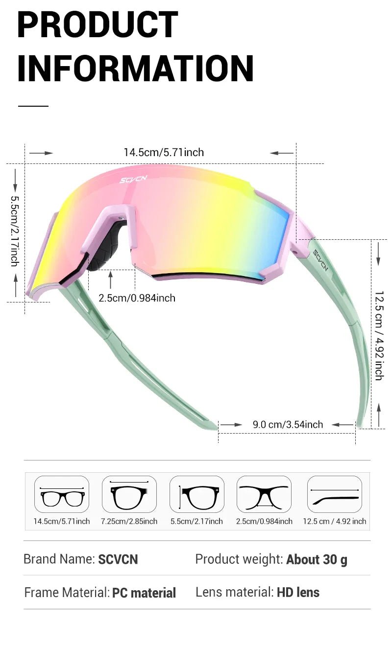 SCVCN New Outdoor Cycling Sunglasses Men Women MTB Driving Bike Glasses Sports Climbing Protective Glasses Bicycle UV400 Goggles - Fix & GoSCVCN New Outdoor Cycling Sunglasses Men Women MTB Driving Bike Glasses Sports Climbing Protective Glasses Bicycle UV400 GogglesFitness & SportFix & Go