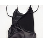 Sexy robe en cuir PU dos nu Club fête robe courte solide noir moulante Push Up Mini robe tenue de soirée mode femmes robe - FATAONSexy robe en cuir PU dos nu Club fête robe courte solide noir moulante Push Up Mini robe tenue de soirée mode femmes robeMode FemmeFATAON
