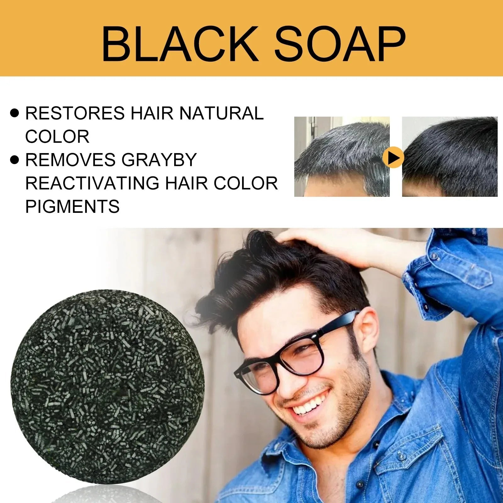 Shampoing pour cheveux, savon noir Polygonum Multiflorum, savon réparateur pour cheveux blancs, ensemble de soins capillaires, nourrissant, Anti-pelliculaire, teinture pour cheveux - FATAONShampoing pour cheveux, savon noir Polygonum Multiflorum, savon réparateur pour cheveux blancs, ensemble de soins capillaires, nourrissant, Anti-pelliculaire, teinture pour cheveuxBeauté HommeFATAON