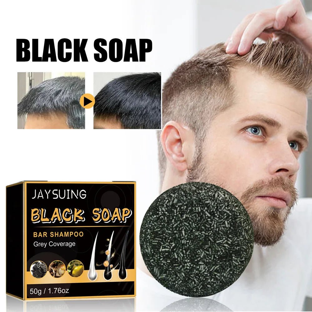 Shampoing pour cheveux, savon noir Polygonum Multiflorum, savon réparateur pour cheveux blancs, ensemble de soins capillaires, nourrissant, Anti-pelliculaire, teinture pour cheveux - FATAONShampoing pour cheveux, savon noir Polygonum Multiflorum, savon réparateur pour cheveux blancs, ensemble de soins capillaires, nourrissant, Anti-pelliculaire, teinture pour cheveuxBeauté HommeFATAON