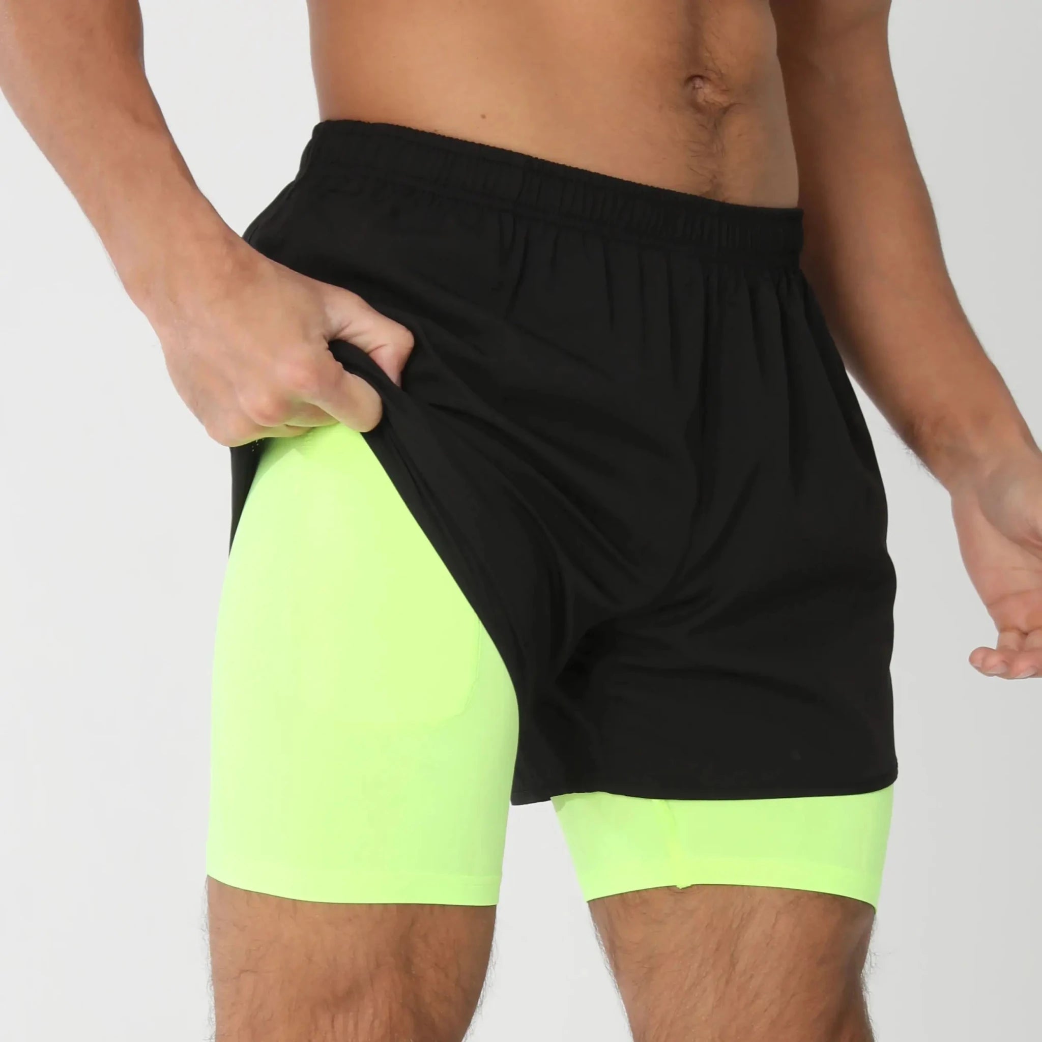 Short de course avec poches doublées pour homme, séchage rapide, léger, respirant, athlétique, sport, entraînement, boucle serviette - FATAONShort de course avec poches doublées pour homme, séchage rapide, léger, respirant, athlétique, sport, entraînement, boucle servietteSport HommeFATAON