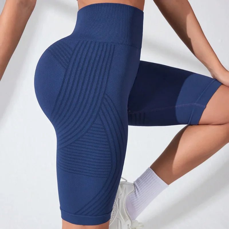 Short de Yoga taille haute sans couture pour femmes, tricoté, Slim, pour entraînement, course à pied, Leggings esthétiques linéaires, extensible, levage des hanches - FATAONShort de Yoga taille haute sans couture pour femmes, tricoté, Slim, pour entraînement, course à pied, Leggings esthétiques linéaires, extensible, levage des hanchesFitness FemmeFATAON