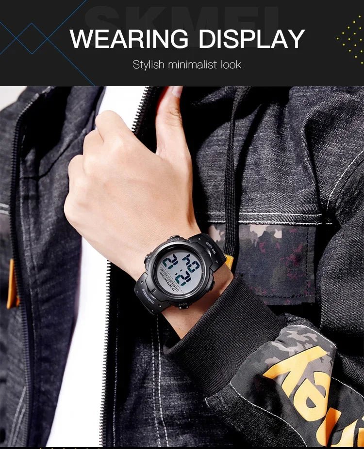 SKMEI-Montre-bracelet numérique étanche pour homme, 1560 m, 2 fois, 10 ans, batterie, réveil, sport, fitness, 100 - FATAONSKMEI-Montre-bracelet numérique étanche pour homme, 1560 m, 2 fois, 10 ans, batterie, réveil, sport, fitness, 100Mode HommeFATAON