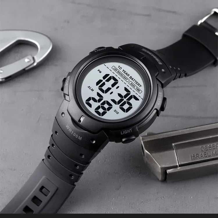 SKMEI-Montre-bracelet numérique étanche pour homme, 1560 m, 2 fois, 10 ans, batterie, réveil, sport, fitness, 100 - FATAONSKMEI-Montre-bracelet numérique étanche pour homme, 1560 m, 2 fois, 10 ans, batterie, réveil, sport, fitness, 100Mode HommeFATAON