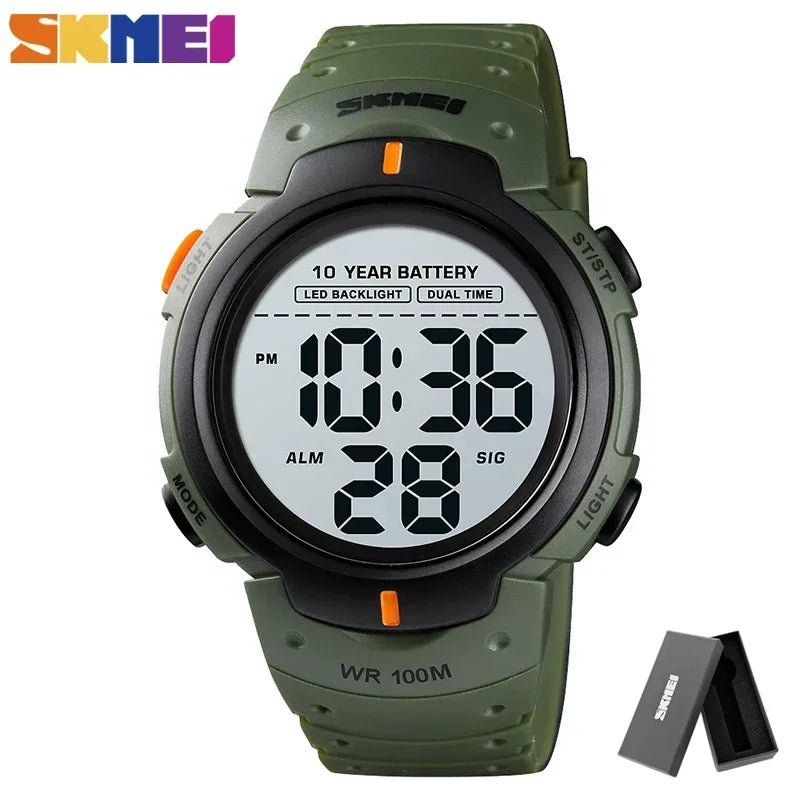 SKMEI-Montre-bracelet numérique étanche pour homme, 1560 m, 2 fois, 10 ans, batterie, réveil, sport, fitness, 100 - FATAONSKMEI-Montre-bracelet numérique étanche pour homme, 1560 m, 2 fois, 10 ans, batterie, réveil, sport, fitness, 100Mode HommeFATAON