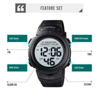 SKMEI-Montre-bracelet numérique étanche pour homme, 1560 m, 2 fois, 10 ans, batterie, réveil, sport, fitness, 100 - FATAONSKMEI-Montre-bracelet numérique étanche pour homme, 1560 m, 2 fois, 10 ans, batterie, réveil, sport, fitness, 100Mode HommeFATAON