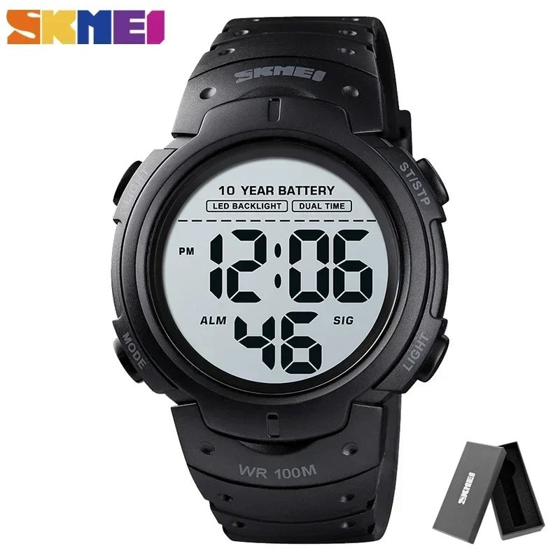 SKMEI-Montre-bracelet numérique étanche pour homme, 1560 m, 2 fois, 10 ans, batterie, réveil, sport, fitness, 100 - FATAONSKMEI-Montre-bracelet numérique étanche pour homme, 1560 m, 2 fois, 10 ans, batterie, réveil, sport, fitness, 100Mode HommeFATAON