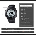 SKMEI-Montre-bracelet numérique étanche pour homme, 1560 m, 2 fois, 10 ans, batterie, réveil, sport, fitness, 100 - FATAONSKMEI-Montre-bracelet numérique étanche pour homme, 1560 m, 2 fois, 10 ans, batterie, réveil, sport, fitness, 100Mode HommeFATAON