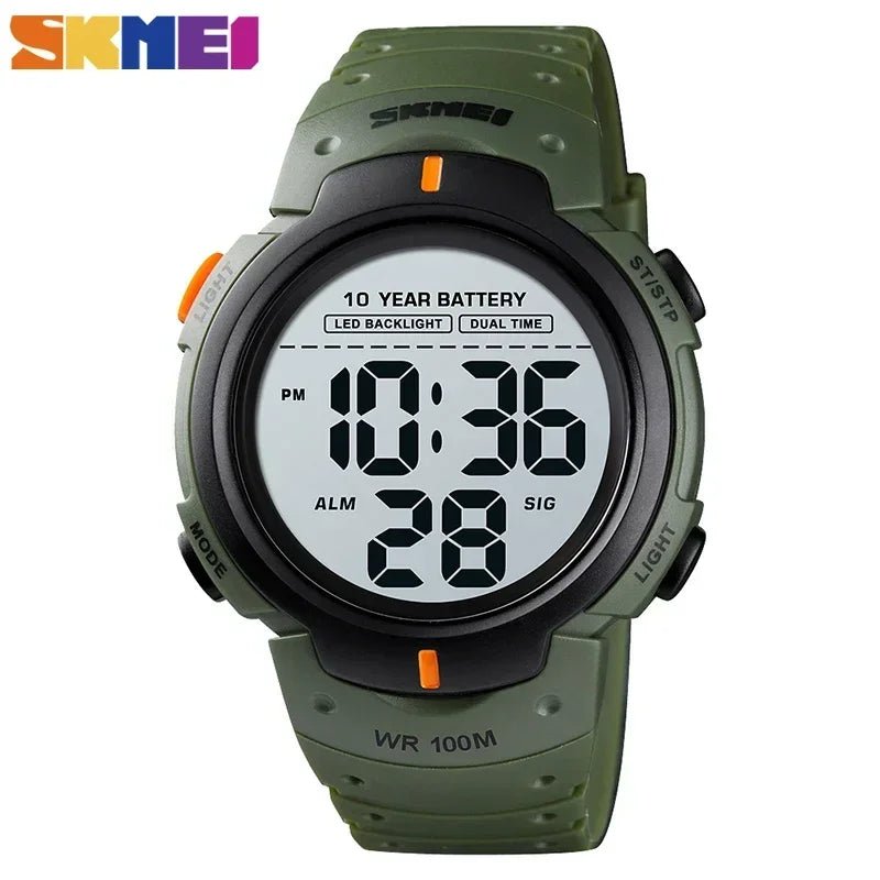 SKMEI-Montre-bracelet numérique étanche pour homme, 1560 m, 2 fois, 10 ans, batterie, réveil, sport, fitness, 100 - FATAONSKMEI-Montre-bracelet numérique étanche pour homme, 1560 m, 2 fois, 10 ans, batterie, réveil, sport, fitness, 100Mode HommeFATAON