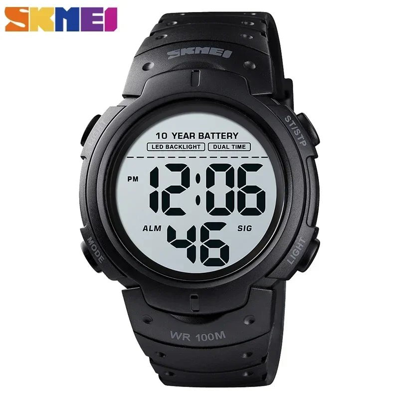 SKMEI-Montre-bracelet numérique étanche pour homme, 1560 m, 2 fois, 10 ans, batterie, réveil, sport, fitness, 100 - FATAONSKMEI-Montre-bracelet numérique étanche pour homme, 1560 m, 2 fois, 10 ans, batterie, réveil, sport, fitness, 100Mode HommeFATAON
