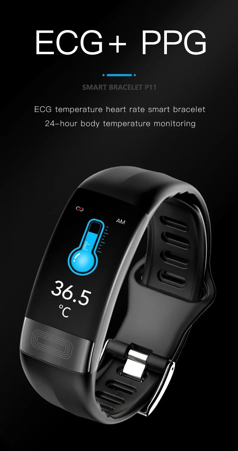 Smartwatch Ekg Bracelet intelligent étanche P11 Plus Bracelet intelligent traqueur d'activité sang oxygène Smartband Bracelet de Fitness - FATAONSmartwatch Ekg Bracelet intelligent étanche P11 Plus Bracelet intelligent traqueur d'activité sang oxygène Smartband Bracelet de FitnessFitness & SportFATAON