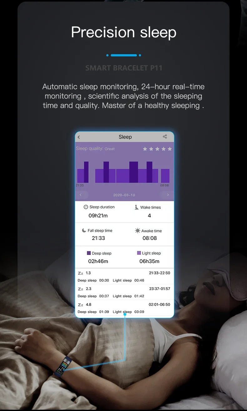 Smartwatch Ekg Bracelet intelligent étanche P11 Plus Bracelet intelligent traqueur d'activité sang oxygène Smartband Bracelet de Fitness - FATAONSmartwatch Ekg Bracelet intelligent étanche P11 Plus Bracelet intelligent traqueur d'activité sang oxygène Smartband Bracelet de FitnessFitness & SportFATAON