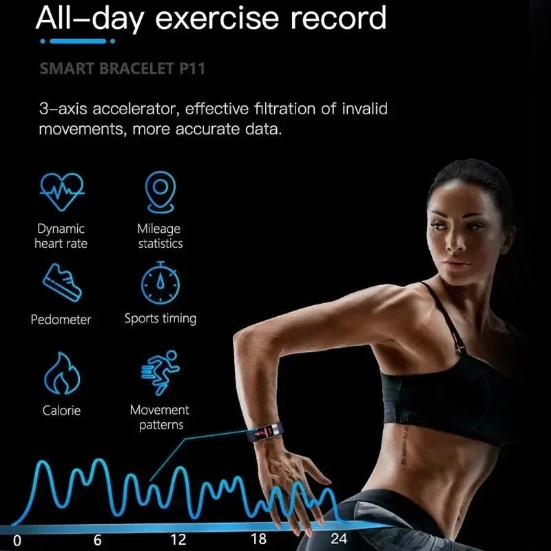 Smartwatch Ekg Bracelet intelligent étanche P11 Plus Bracelet intelligent traqueur d'activité sang oxygène Smartband Bracelet de Fitness - FATAONSmartwatch Ekg Bracelet intelligent étanche P11 Plus Bracelet intelligent traqueur d'activité sang oxygène Smartband Bracelet de FitnessFitness & SportFATAON